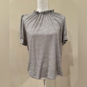 Adrianna Papell Monochrome Patterned Blouse